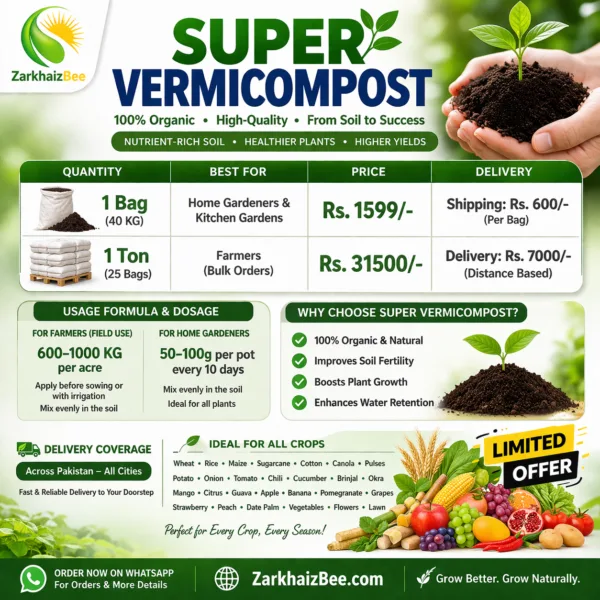 Super Vermicompost, Best Organic Compost in Pakistan 2025 | ZarkhaizBee