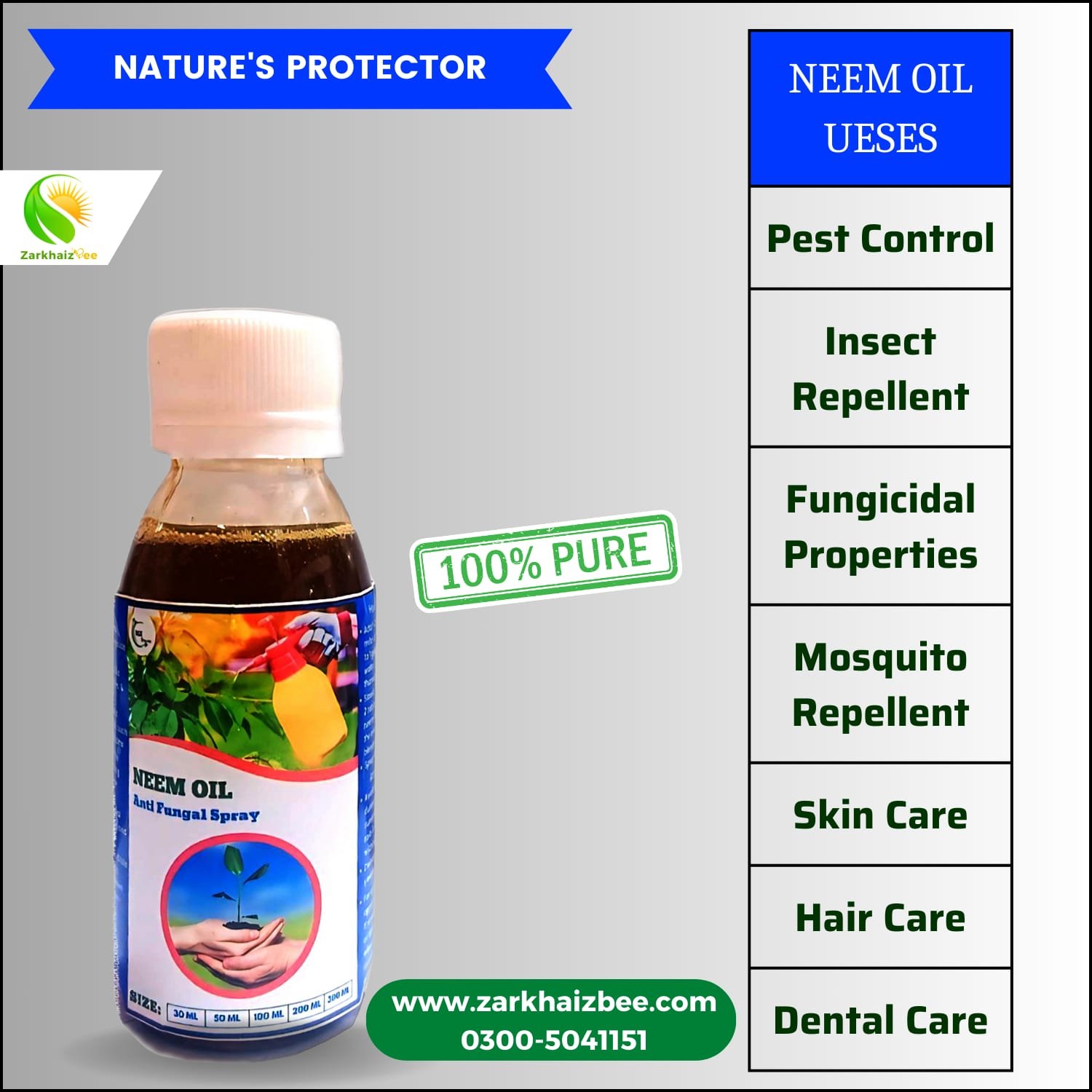 DR. ADORABLE 100% Pure Organic Cold Pressed Neem Oil - 2 Oz To 7 LB Sizes