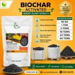 Bulk biochar bags by ZarkhaizBee for soil improvement, organic farming, and agricultural use in Pakistan