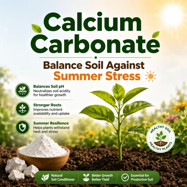 Calcium Carbonate 99.9% purity 80 mesh fine powder for soil pH balance and healthy plant growth in agriculture field